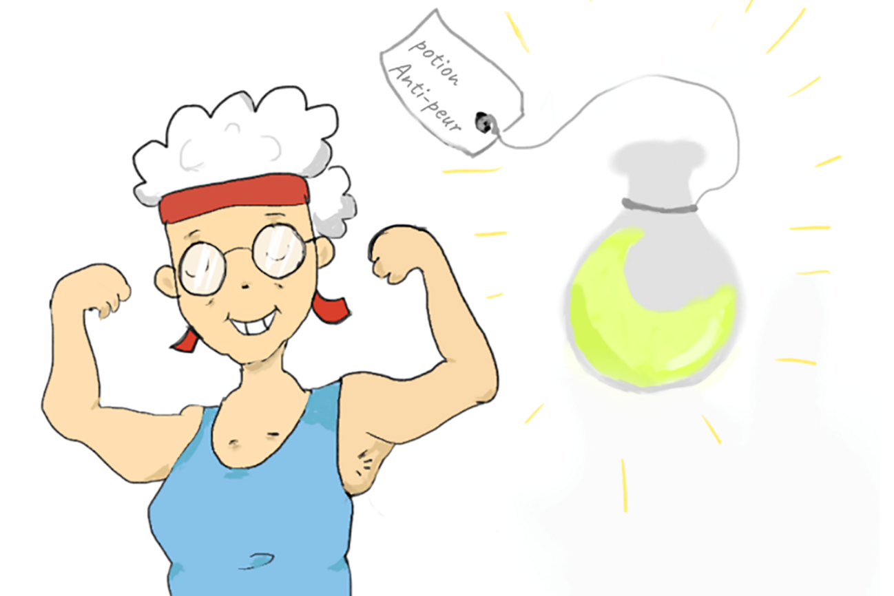 Illustration montrant une aînée en bonne forme physique