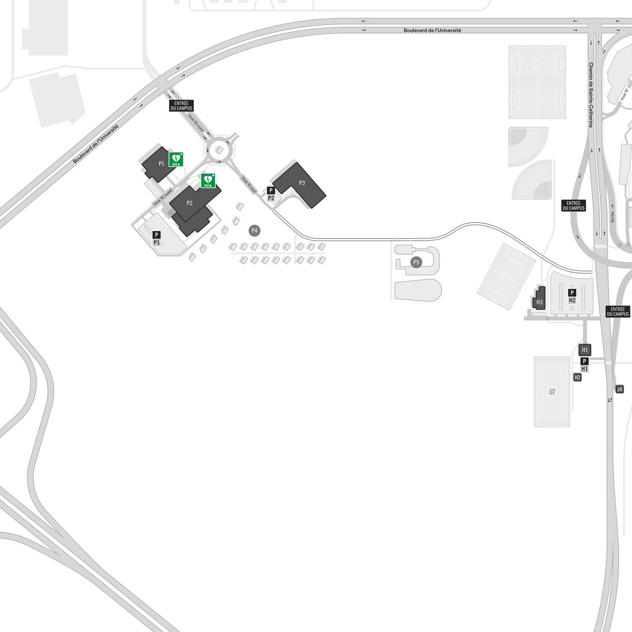 Plan DEA Campus principal Secteur Ouest Parc innovation ACELP
